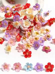 10/30pcs Artificial Mini Cherry Blossom - 1.18in Multicolor Sakura Flower Heads, Suitable For Decorative Christmas Wreath, Photo Frame, DIY Hair Accessory, Wedding Home Decoration, Thanksgiving, Valentine's Day, Spring And Summer Decoration - Multicolor - View 1