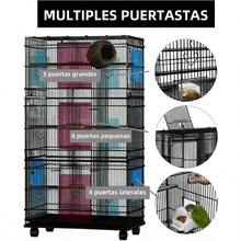 Jaula Grande Metal para Pájaros 140 * 48 * 78CM Jaula De Pájaros Jaula De Loro Aves con Juguetes para Avess - como en la foto - Ver 3