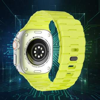 1 pieza Banda magnética de silicona con un solo diente y patrón de espiga, disponible en múltiples colores para decorar tu reloj