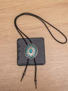 1pc Western Style Turquoise Bolo Tie, Unique Casual Long Necklace Accessory - Multicolor - View 20