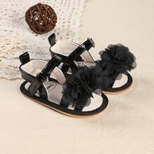 0-1 Year Old Infant Girl Soft Bottom Anti-Slip Breathable Sandals, Suitable For 3-6 Months, 9-12 Months Toddler, Summer - Black - View 9