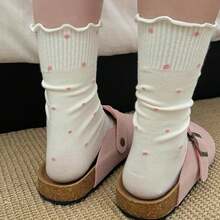 Women Striped Socks, Cute Ankle Calf Sock For Women Cotton Knit Size 5-9, Medium Casual Women's Novelty Socks{Inchsize_nameinch:Inch5-9inch,Inchcolor_nameinch:InchDotsWhiteBeigheBlackGreyBluePlaidinch} - 藍色 - 查看 8