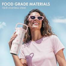 Pink Bow Stainless Steel Straw Lid Tumbler 30oz With Carry Handle For Women Girls, Insulated Travel Coffee Cup, Gift For Sports Outdoor Workout Christmas Birthday - 弓 1 - 查看 6