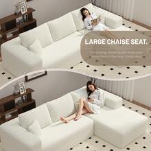 106'' Modular Sectional Sofa With L-Shaped Chaise, No Assembly Required,For Livingroom,Apartment,Beige - Màu be - Xem 6