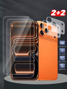 2片磨砂镜头膜 + 2片9H钢化玻璃屏幕保护膜，兼容 17 Pro Max/17 Pro/17 Air/17，简约设计，透明超薄，经久耐用，有效保护镜头，防刮花，不伤手机壳，精准贴合，防指纹，触感顺滑 - 無色 - 查看 13
