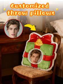 1pc Customized Photo Pillow - Personalized Couple Gift With "I Love My Best Friend" Design, Anniversary, Christmas, Thanksgiving, Valentine's Day Home Decor