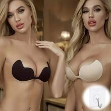 2026 New Invisible Stick-On Push-Up Bra - Strapless, Seamless Lift & Support, Soft & Supportive, Opaque Self-Adhesive Backless Bra Pads For Women, Hand Washable, Suitable For Backless Dresses And Tops, Backless Dress Accessory | Self-Adhesive Bra