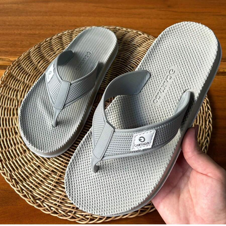 Duarte e Brito Db Men's Casual Soft Comfortable Massage Flip-Flops - On - 灰色 - 查看 1