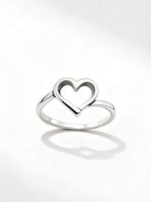 1pc Minimalist Unique Smooth Love Ring, Elegant Jewelry Gift For Women