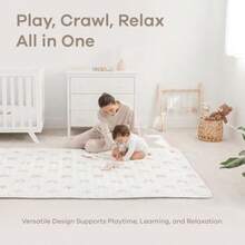 - Tapete de juego para niños, redondo de 122 cm a más de 0 meses, tapete mediano suave con parte inferior antideslizante, superficie acolchada de felpa para jugar a los niños, tiempo de(Rainbow Rectangle - 152.5 cm x 245 cm) - Multicolor - Ver 4