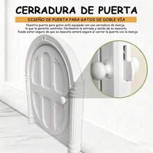 Puerta para Gatos de Interior - Adecuada para Gatos Pequeños de hasta 10 kg,Puerta para Mascotas 24 * 18cm,Nstalación Fácil en Puertas de Madera y Pared,Bloquea eficazmente el Olor(Blanco) - Blanco - Ver 3