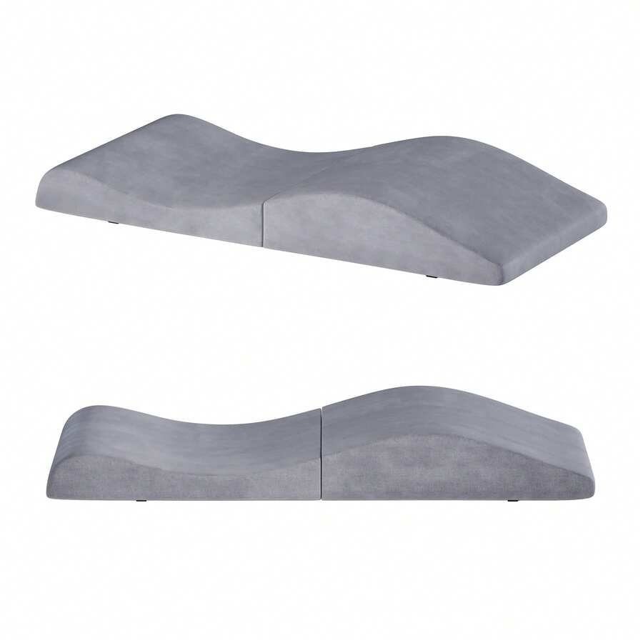 Advwin Foldable Foam Mattress Topper For Lash & Massage Beds, Ergonomic Spa Cushion With Adjustable Straps & Anti-Slip Bottom, Perfect For Beauty Salon, Home Spa Or Holiday Gift For Self-Care, Perfect Christmas Gift For Salon Or Home Relaxation Setup - Grey - View 1