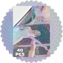 EstiloPapel HolográFico Adhesivo De 40 Hojas De 8,5 X 11'', HolográFico Papel Imprimible Para Impresoras De InyeccióN De Tinta Y LáSer, Vinil Holografico Adhesivo De Impermeable Y Secado RáPido Para DIYVersióN Mejorada - Patrón de Diamante - Ver 9