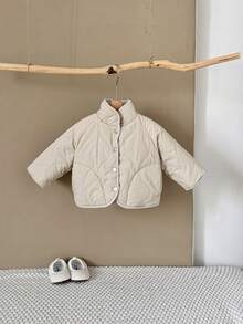 Jaket Hangat Tebal Berlapis untuk Bayi Perempuan, Warna Aprikot Kasual, Musim Dingin - Aprikot - View 7