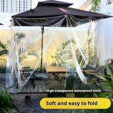 Transparent Waterproof Curtain For Porch - A Transparent Waterproof Curtain Suitable For Porches, Made Of Durable PVC Material With A Sealing Ring Structure. Also Suitable For Gardens And Camping, Effectively Resisting Weather Influences. Transparent Design. - White - View 4