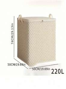 Extra-Large 220-Liter Fabric Storage Box With Zipper, Heavy-Duty Fabric Organizer, Space-Saving Wardrobe Organizer, Multifunctional Storage Box For Bedding, Clothes, And Underwear, Lightweight And Portable Design, Zipper Closure, Storage Solution For Quilts And Bed Sheets, Portable Storage Box, Fabric Construction, Under-Bed Storage, Under-Bed Storage