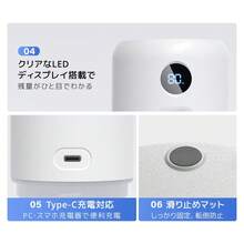 【2025新モデル・ ダブル噴霧】加湿器 小型 卓上  デスクトップ加湿器 超音波式 アロマ対応 大容量 暖光LED Type-C充電式 無段階調光対応 コードレス 静音 自由角度調整機能 空焚き防止 乾燥対策 花粉対策 上から給水 水漏れ防止 ナイトライト付き、二重抗菌設計  デュアルノズル 大容量ミスト加湿器 連続ミスト、USB 給電、3段階調整  車載プロジェクター加湿器  取り外し可能タンク水漏れ防止 お手入れ簡単 空焚き防止 空気清浄機 乾燥対策 花粉対策 オフィス/寝室/家庭用　持ち運び便利 軽量 コンパクト日本語説明書  クリスマス/誕生日/新年 プレゼント - ホワイト - チェックする 11