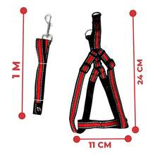 Arnes Correa Suave Ajustable Reflectante Mascotas Pequeñas - Rojo - Ver 3