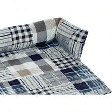 Brilliant Sunshine Sofá cama para mascotas con diseño de cuadros azules y rayas acolchado antideslizante lavable protector de sofá con cojines extraíbles funda de muebles para mascotas perros XL azul - Sofá cama extragrande para mascotas - Ver 6