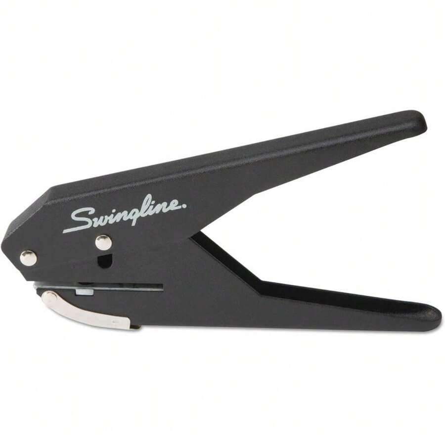 Handheld 1 Hole Punch, 5 Sheet Capacity, Chrome (A7074005S) - Pack Of 1 (Black) - View 1