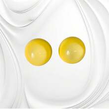 Round Resin Earring, Versatile Accessory. - 黃色 - 查看 3