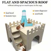 1PC Hamster Solid Wood Small House Swing Sleeping Nest Seesaw, Suitable For Golden Bears, Double-Layer Villa Hamster Toy Supplies, Movable Hamster Nest Ladder Small Pet Villa-Multi Room Wooden Hamster Maze And Hiding Place - Providing Fun Activities And Comfortable Nests For Your Pets - Multicolor - View 12