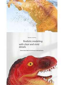 1件逼真恐龙玩具，霸王龙和三角龙塑料侏罗纪史前小型恐龙动物模型 - 彩色 - 查看 7