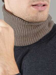 1pc Unisex Autumn/Winter Warm Wool Neck Gaiter, Thick Knitted Neck Warmer Scarf, Fashion Versatile Neck Wrap For Women - Multicolor - View 11