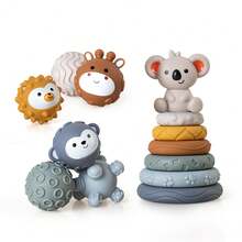 Baby Soft Rubber Cube Building Blocks Stacking Rings Sensory Squeeze Ball Toys - Multicolor - View 35