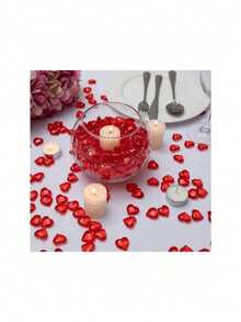 5/10/20/30pcs Valentine's Day Red Heart Shaped Gemstone Decor, Heart Shaped Ornaments For Wedding Decoration, Photography Props, Vase Filler, Tabletop Decor, Wedding Party, Arts & Crafts, Valentine's Day Decoration Gifts - Multicolor - View 1