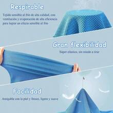 Paquete de 3 toallas refrescantes, Toallas porttiles suaves y transpirables con Silicona redonda bolsa, Toallas de secado rpido para ejercicio y gym, para correr, senderismo, yoga, camping Verde - verde - Ver 4