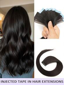 10 件隐形胶带接发，PU 皮纬纱，雷米真人发，直发机，12 英寸 16 英寸 20 英寸，适合女士