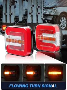 1 Drag 2 Trailer Rear Light Set 2.5m+7.5 M Cable, 12V Trailer Lighting With 7-Pin Plug, 4 Functions Rear Lights - Multicolor - View 9