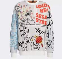 Adidas New  Unisex Minimalist Crew Neck Knit Casual Sweater - White - View 2