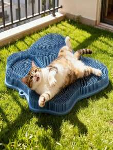 1个猫咪按摩刷，适合猫咪抓挠和自我清洁 - 多功能猫抓板；适用于客厅、宠物猫屋、阳台和浴室，猫刷，猫抓板，猫咪美容，宠物用品，节省空间设计，小巧宠物刷，橡胶刷毛，耐用宠物用品，自我清洁刷，猫咪必备护理用品，宠物爱好者