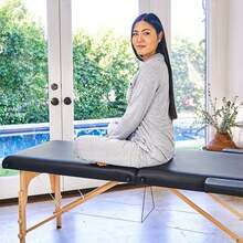 Massage Table Portable Portable Massage Bed 2 Section Long Foldable Tattoo Bed W/Carrying Case Height Adjustable Sturdy Wooden Frame,Solon&Facial Care Spa Lash Bed - màu đen - Xem 4