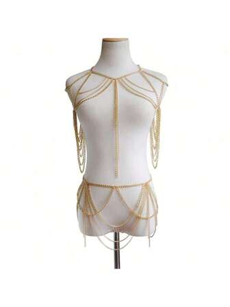 New Design Chain Chest Necklace, Waist Chain, Body Chain Jewelry Set For Women