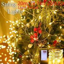 Dây đèn LED bằng đồng dài 1/3/5/10m, chạy bằng pin, dùng để trang trí trong nhà/ngoài trời, thích hợp cho phòng ngủ, tường phòng, tiệc cưới, lều cắm trại, sân vườn, cây thông Noel và nhiều nơi khác. - dây đồng - Xem 38