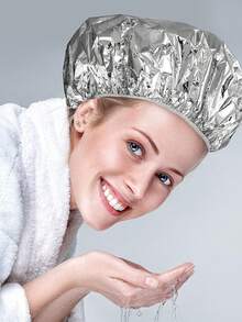 10pcs Reusable Shower Caps - High Quality Aluminum Foil Hair Care Caps, Fit All Hair Types, Compatible With Bathroom Shower, Hair Dyeing And Beauty Styling