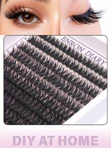 280pcs Fluffy Lash Clusters 60D With Bottom Lashes Thick Eyelash Clusters 8-16mm Individual Mega Volume Lashes D Curl Cluster Eyelash Extensions DIY Lash Extension At Home - D - View 4