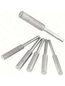 10 piezas Juego de afilador de sierra de cadena con diamante, puntas de pulido con revestimiento de titanio y circonita cúbica, piedra de afilar para herramienta rotativa adecuada para afilar cadenas de sierra, esmeralda, vidrio, metal, madera - Modo de alimentación sin carga - Multicolor - Ver 6