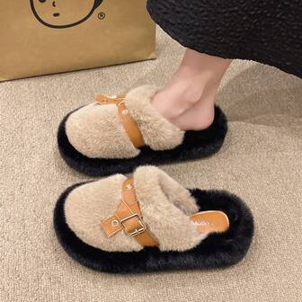 Striped Slip-On Loafers, Fashion Versatile Round Toe Fringe Buckle Flat Shoes For Women