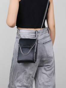 2025新款时尚手提包迷你大容量手机包轻便休闲便携朋克风小众手工抽绳链条Y2K单肩斜挎小包女钱包迷你钱包小钱包挂绳 - 彩色 - 查看 9