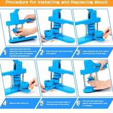 DIY Pin Button Maker Machine 25mm/32mm/58mm Badge Punch Press With 300pcs Button Parts (Blue) - Blue - View 8