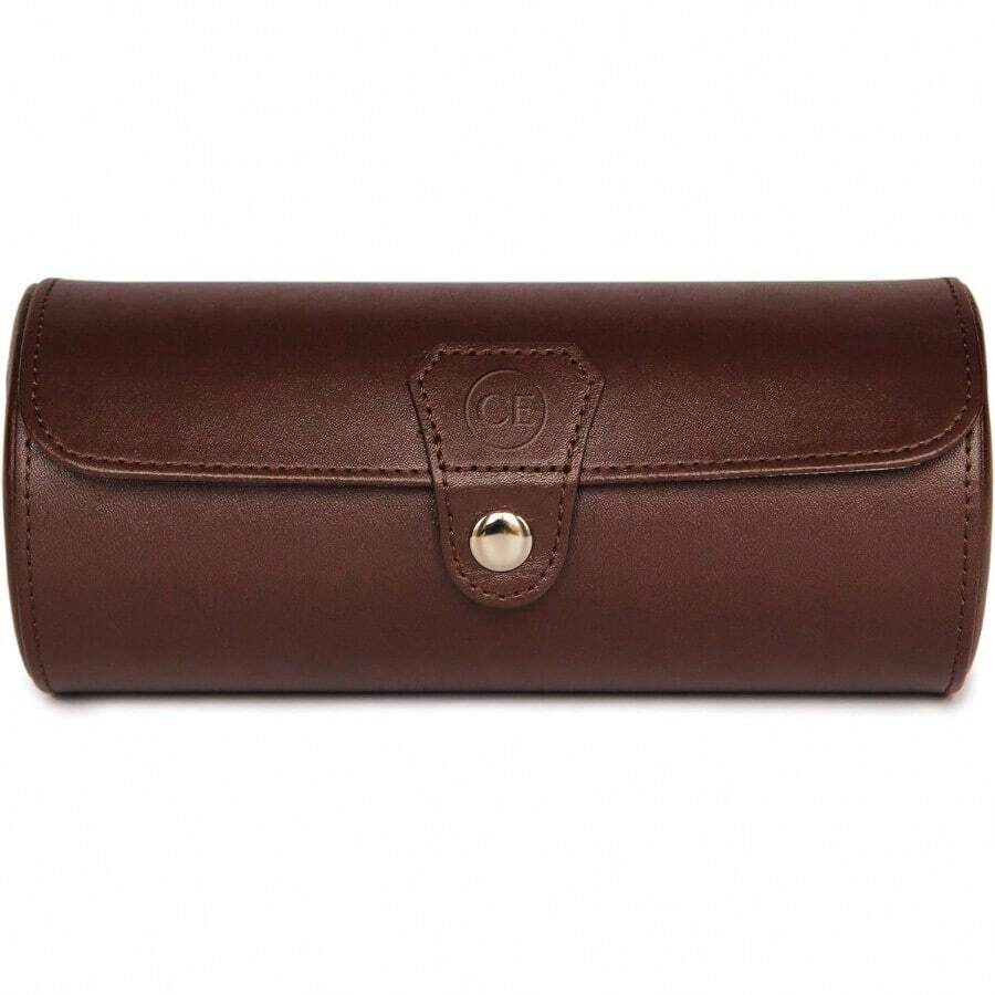 Vegan Leather Travel Watch Case Roll Organizer By - As Pic - View 1