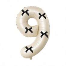 1set 40-Inch White Black Bow-Adorned Number Balloon Decorations, Pink 0-9 Number Aluminum Balloon Decorations, Suitable For Birthdays, Parties, Valentine's Day, Anniversaries, Weddings, Background Room Decorations, Bow-Adorned Numbers, And New Year Decorations. - Milky White and Black - View 16