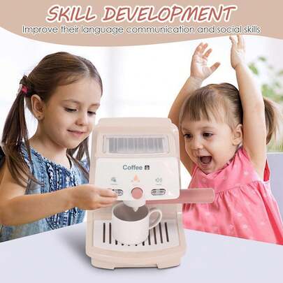 Mini Simulation Kids Coffee Machine Toy With Light & Sound Effects - Pretend Play Kitchen Appliance For Children Aged 3+