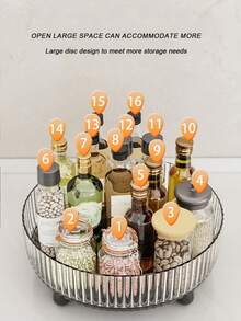 This 360-Degree Rotating Cosmetic Storage Box, Perfume And Skincare Product Storage Box, And Kitchen Spice Rack Are Suitable For Use On Dressing Tables, Bathroom Countertops, And Kitchen Countertops. - Multicolor - View 7
