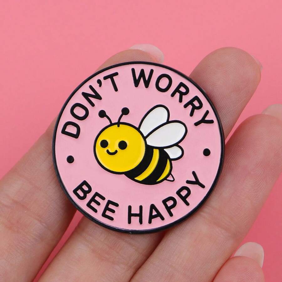 1pc Cute Enamel Bee Brooch Pin - Lovely Badge For Backpacks And Clothes