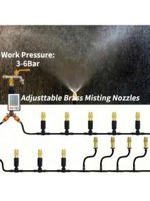 "Efficient Water-Saving Drip Irrigation System Kit With 1/4'' Mist Nozzles & Locking Fittings - Automatic Plant Spray & Dust Reduction Watering Nozzles, Compatible With 1/4'' Drip Tubing For Potted Plants, Flower Beds, Garden Irrigation Supplies" - Multicolor - View 6